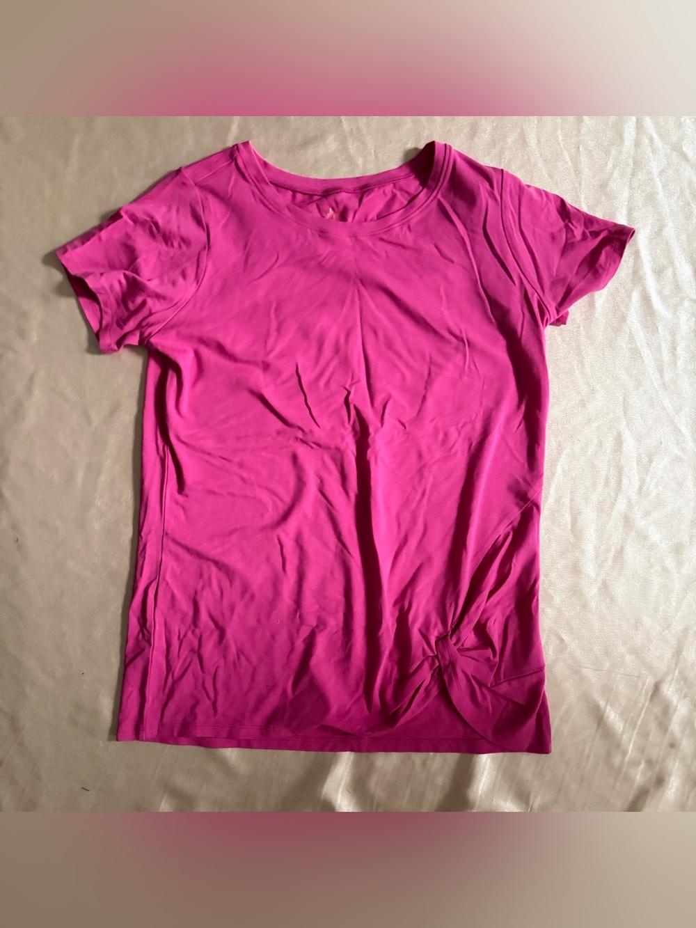 Belle by Kim Gravel Primabelle Knit Twist Hem Pink Top Small A594936